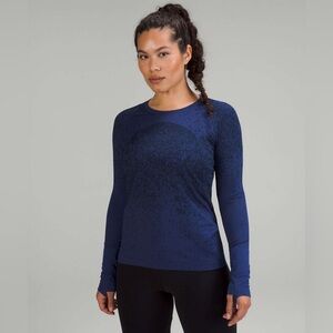 Lululemon Swiftly Tech Long Sleeve Shirt 2.0 Gradient Block Psychic Navy Size 2